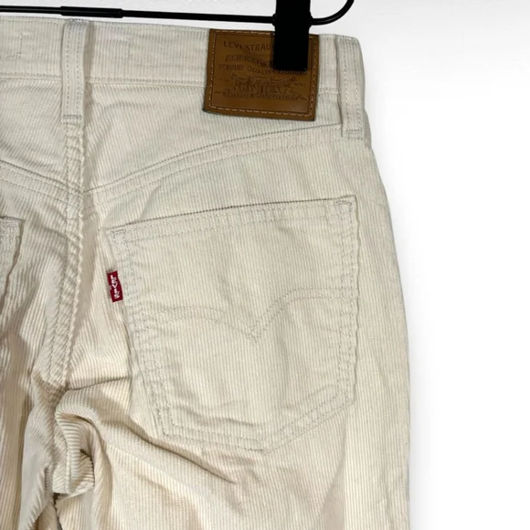 Levis Middy Ankle Bootcut Corduroy Jeans Pants Cream Casual Neutral Size 24 - Picture 11 of 14